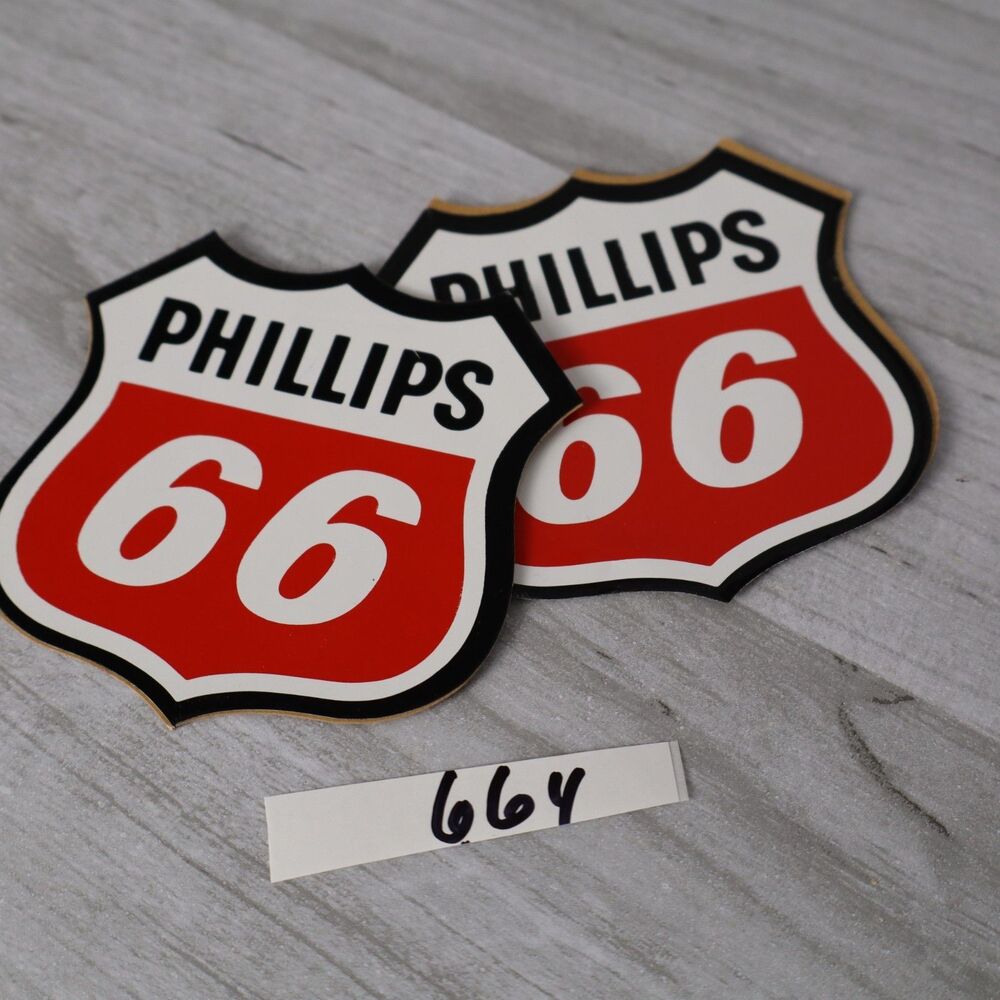 Phillips 66 Premium Vinyl Decal 2-Pack - Made in the USA - Gasoline Company Logo